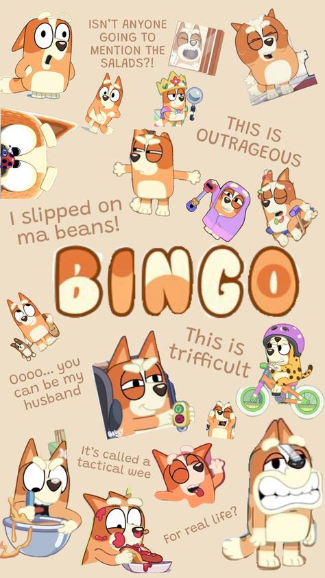 Bingo and some of her best quotes! Bingo Pictures, Bingo Quotes, Bingo Funny, Cute Backgrounds For Iphone, Funny Lockscreen, Halloween Wallpaper Cute, Cartoon Crazy, Cute Funny Cartoons, Change My Mind