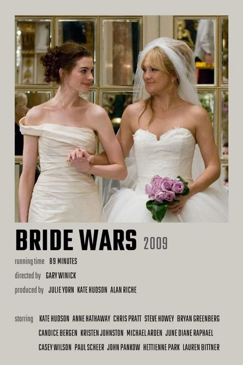 Bride Wars Movie Poster Bride Wars Movie, Aesthetic Bride, Romcom Movies, Bride Wars, Minimalistic Poster, Movie Nerd, Iconic Movie Posters, Girly Movies, Romantic Comedy Movies