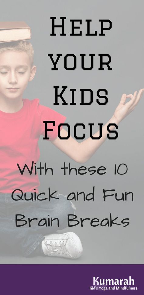 10 Quick Brain Breaks that Will Get your Kids to Focus - Kumarah Fun Brain Breaks, Preschool Movement, Preschool Gym, Help Kids Focus, Teach Yoga, Yoga Games, Yoga Cards, Brain Game, Gym Games