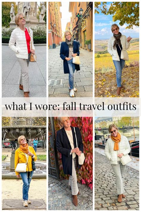 une femme d'un certain age | How my 4-week Europe travel wardrobe worked out… Fall Travel Shoes, Fall Cruise Capsule Wardrobe, Fall Europe Travel Outfits 2023, Europe Vacation Outfits Fall, Mediterranean Fall Outfits, Fall Outfits For Europe, European Fall Outfits Women, Europe In October Outfits, September Europe Travel Outfits