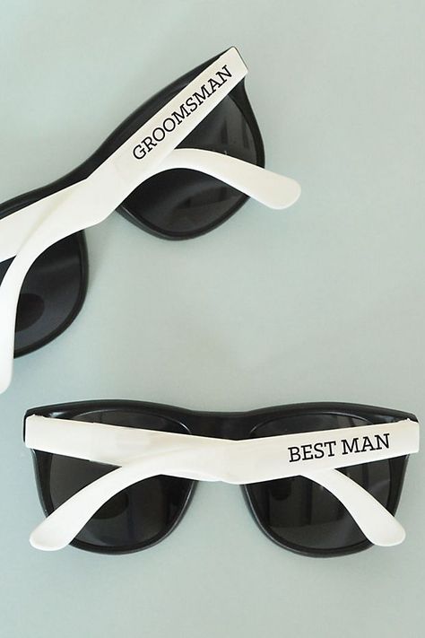 White Groom and Groomsmen Sunglasses Set of 6 | David's Bridal Sunglass Favors, Graduation Sunglasses, Bridal Party Sunglasses, Sunglasses Favors, Groomsmen Sunglasses, Diy Favors, Groomsmen Proposal Gifts, Team Groom, Personalized Sunglasses