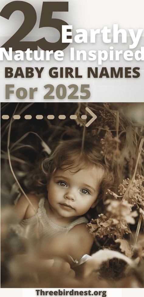 Earthy Elegance: 25 Nature-Inspired Baby Girl Names For 2025 - This Little Nest
Nature-inspired baby girl names that will rock your world in 2025. Pick the cutest, most natural name for your little girl. 
Natural names 2025, girl names 2025, cute baby names 2025, hippie girl names, hippy girl names, cosmic girl names, bohemian girl names. Nature Inspired Girl Names, Nature Themed Names, Nature Names Girl, Plant Baby Names, Hippie Girl Names, Earthy Girl Names, Hippie Baby Girl, Rare Beautiful Names, Nature Baby Names