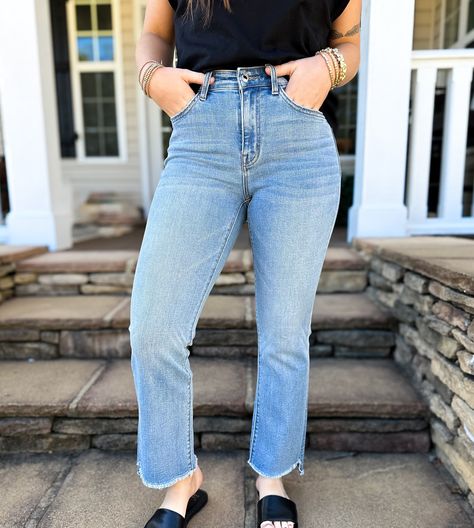 SALE 🍎 High Rise Crop Flare Jean ✨ This Flying Monkey Jean is ONLY $31.00… such a steal for this great brand!!!!!!! 😍 Sizes remaining are 29, 30, and 31. They run true to size. Monkey Jeans, Crop Flare, Flying Monkey Jeans, Cropped Flare Jeans, Flying Monkey, Cropped Flares, Flare Jeans, High Rise, Quick Saves