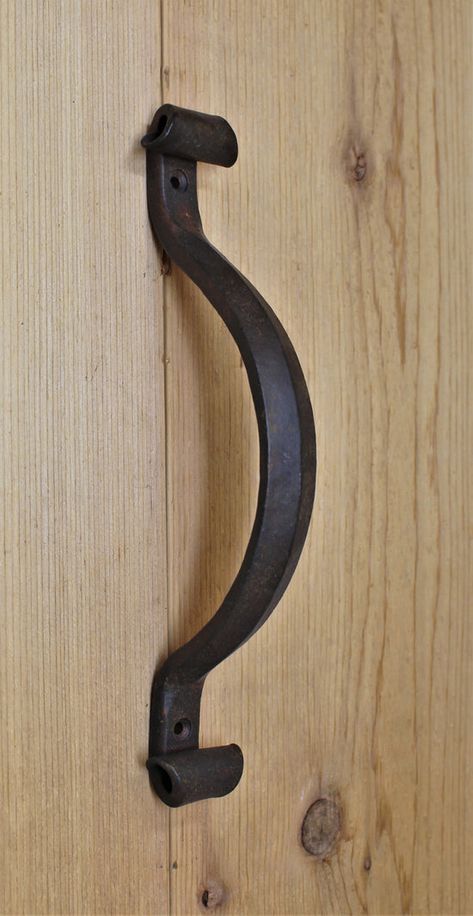 Wrought Iron Handles, Forged Door Handles, Hand Forged Door Handles, Blacksmith Art, Gate Pull, Copper Cabinet, Medieval Door, Wrought Iron Hooks, Garden Gate Design