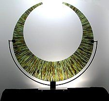 Banded Crescent by George Scott (Art Glass Sculpture) (52" x 46") George C Scott, Fused Glass Wall Art, Fused Glass Artwork, Glass Inspiration, Public Sculpture, Contemporary Glass Art, Artful Home, Stained Glass Designs, Glass Artwork