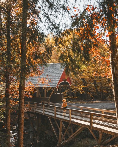 Flume Gorge is simply not to be missed when visiting New Hampshire during the fall season. 👌🏻 ✍🏼 things you should know before you visit: 📍 Flume Gorge ⏰ Opens 9AM - 5PM 🎟️ $21 for adults ✨ Although tickets are sold day of, advance reservation is recommended to select your time slot 🥾 do the full 2.2 mile loop that takes you through a few covered bridges, the gorge, and lots of views! 📸 great spots for photos; no drones allowed If you’re going (or thinking of going) to New England this fall... Flume Gorge, The Gorge, Covered Bridges, New Hampshire, Fall Season, Drones, Hampshire, The Fall, New England