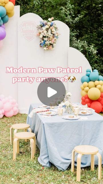 Kaylee Riner Brown on Instagram: "Want to throw your little one a birthday party with their favorite characters, but can’t find any aesthetically pleasing inspo to do it? Look no further😎  Paw Patrol, we’re on a roll! With alllll the pastel and modern vibes!" Puppy Themed Birthday Party Ideas, Pastel Paw Patrol Party, Modern Paw Patrol Birthday Party, Riner Brown, Modern Paw Patrol Party, Paw Patrol Birthday Party, Patrol Party, Paw Patrol Party, Paw Patrol Birthday