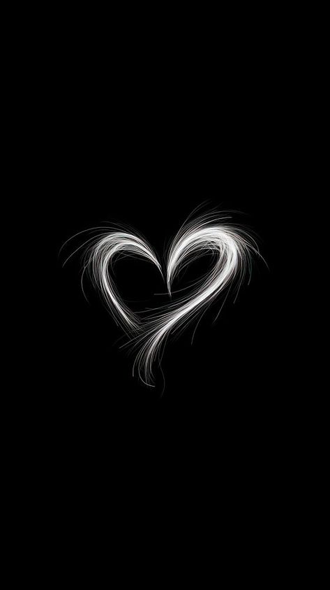 Heart black white logo.  | premium image by rawpixel.com Black Heart Iphone Wallpaper, Heart Black And White Sticker, Black And White Heart Aesthetic, Black And White Heart Wallpaper, Black Screen Heart, Black Heart Aesthetic, Black Heart Wallpaper, Heart Dp, Heart Wallpaper Hd