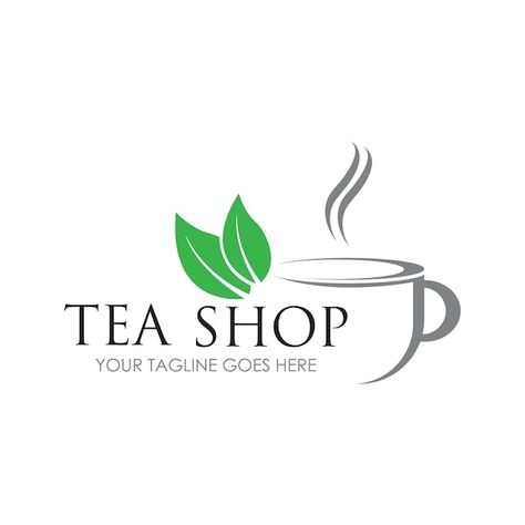 Vector tea shop | Premium Vector #Freepik #vector #cup-logo #coffee-logo #cafe-logo #mug-logo Tea Shop Logo Design Ideas, Tea Logo Branding, Tea Logo Design Ideas, Tea Brand Logo, Tea Cup Logo, Tea Shop Logo, Tea Logo Design, Podcast Branding, Mug Logo