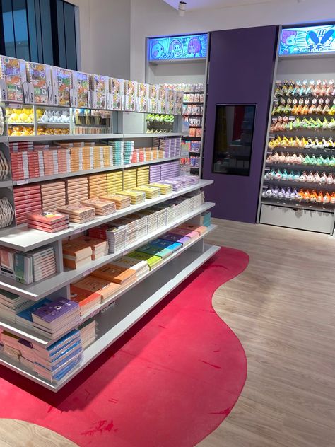 Tiny-K notebook display at KENJI Store , Merry Hill Centre (Dudley) #kenjistore Stationary Store Design, Small Stationery Store Design, Notebook Display, Boutique Showroom, Stationery Display, Retail Store Layout, Stationery Store Design, Coffee Cabinet, Simple Dress Casual