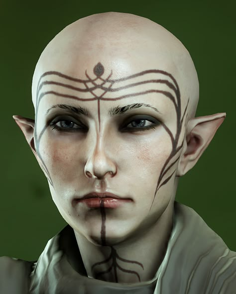 Vallaslin - Dragon Age Wiki - Wikia Elf Tattoos, Elven Tattoo, Dragon Age Elf, Elf Tattoo, Facial Markings, Elf Face, Elf Druid, Dragons Art, Dungeons And Dragons Art