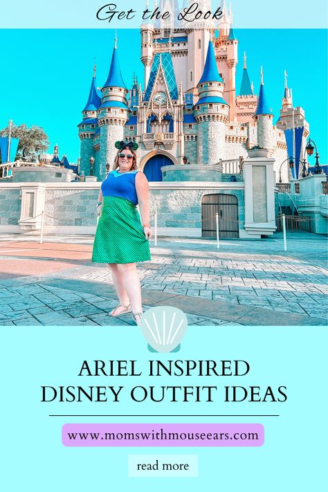 Wear these fun Ariel inspired outfits for a day at Walt Disney World! Ariel Outfit Ideas, Theme Park Outfits, Mickey Mouse T Shirt, Classic Mickey Mouse, Disney World Outfits, Disney Bound Outfits, Disney Park, Disney Cruise Line, Disney Cruise