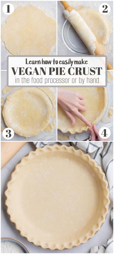 Healthy Pie Crust Recipe, Vegan Thanksgiving Pie, Easy Vegan Pie, Vegan Crust, Vegan Pie Crust Recipe, Vegan Pies Recipes, Vegetarian Pie, Vegan Pies, Vegan Pie Crust