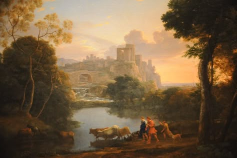 View of Tivoli at Sunset - Claude Lorrain - The Legion of HonorOil on canvas39 1/2 x 53 1/2 (100.3 x 135.9 cm) View of Tivoli at Sunset - Claude Lorrain 1644 Fine Arts Museums of San Francisco Claude Joseph Vernet, Richard Wilson, Life In Italy, New Orleans Museums, Classical Mythology, Dutch Golden Age, Manama, A4 Poster, Oil Painting Reproductions