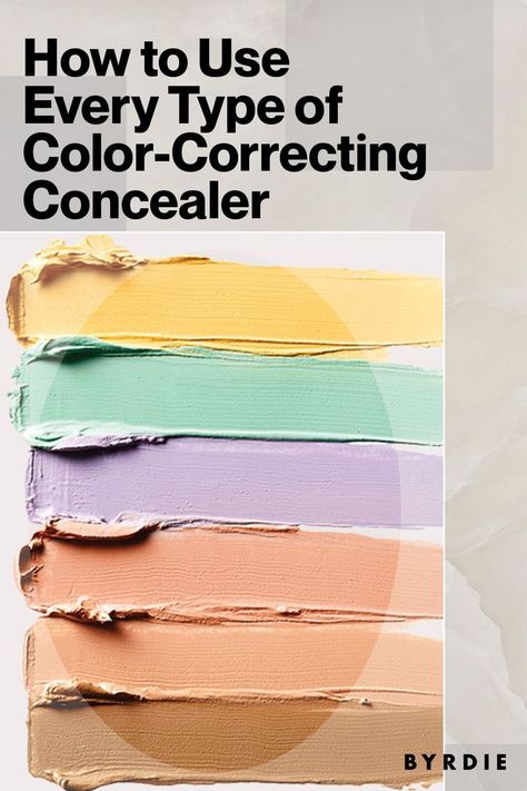 Colour Correcting Makeup, Purple Concealer, Color Correction Makeup Tutorials, Concealer Guide, Best Color Corrector, Color Correct Dark Circles, Color Correcting Concealer Palette, Makeup Color Corrector, Applying Concealer