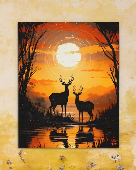 🌲 Ready to escape the hustle and bustle of city life? Our Deer Art Collection brings the peace and serenity of the forest right into your living room. Discover your oasis today. ➡️ https://luxurywallart.com/collections/deer-art ⬅️ . . . . . #deers #deerpainting #deerdecor #NatureEscape #ArtForHome #WallArt Paintings Ideas For Living Room, Tall Painting Ideas, Hunting Painting Ideas, Paintings For Family, Hard Paintings, Nature Painting Easy, Deer Painting Acrylic, Deer Art Painting, Painting Ideas Animals