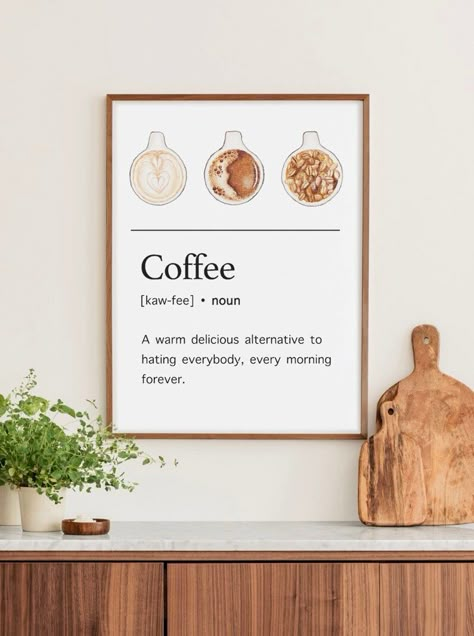 Coffee Bar In Kitchen, Bar In Kitchen, Coffee Definition, Home Decor With Plants, Room Aesthetic Decor, Plants Living Room, Bar Alcohol, Coffee Poster Design, Decor With Plants