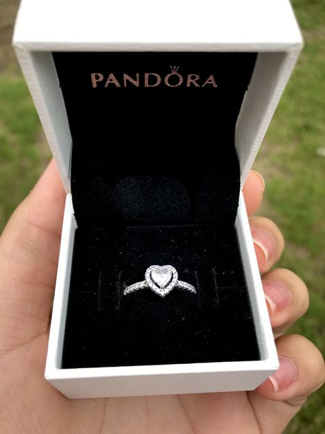 Pandora Elevated Heart Ring, Pandora Engagement Ring, Adorable Texts, Elevated Heart Ring, Good Rings, Promise Rings Pandora, Luxury Birthday Gifts, Cute Promise Rings, Jewelry Giveaway