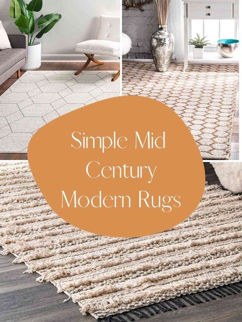 41+ Mid Century Modern Rug Ideas - PinkPopDesign Midcentury Modern Area Rug Living Rooms, Rugs For Mid Century Modern Living Room, Living Room Rug Mid Century Modern, Modern Area Rugs Bedroom, Mid Century Dining Room Rug, Mid Century Modern Rug Bedroom, Mid Century Rug Ideas, Mid Century Modern Runner Rug, Mid Century Modern Dining Room Rug