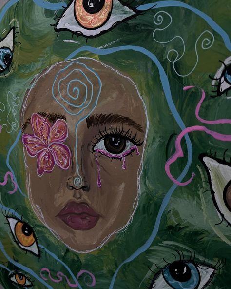 « Enlightened perspective » 𓂀 #painting #paintings #acrylicpainting #spirituality #spiritual #spiritualpainting #spiritualart #spiritualartist #spiritualartwork #spiritualgrowth #canvaspainting #art #uniqueart Spiritual Designs Art, Higher Self Art Spiritual, Spiritual Art Aesthetic, Vintage Painting Aesthetic, Painting A Face, Spiritual Drawing, Daydream Art, Courage Art, Spiritual Art Painting