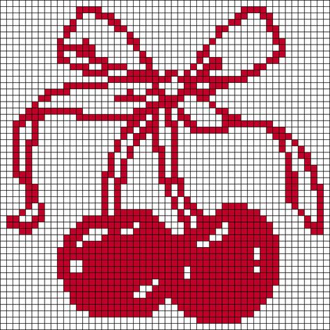 Alpha pattern #172663 | BraceletBook Pixel Art Two Color, Alpha Pattern Knitting, Crochet Pixel Grid Ideas, Crochet Wall Decor Ideas, Bead Tapestry Patterns, Cherry Granny Square Pattern, Cross Stitch Crochet, Alpha Pattern Cross Stitch, Alpha Pattern Grid