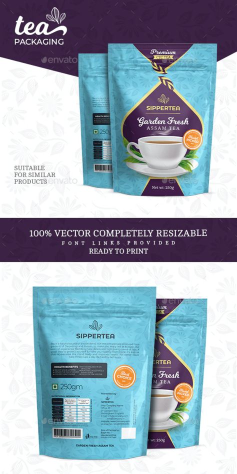 Tea Packet Design, Stand Up Pouch Design, Tea Pouch Design, Tea Pouch Packaging Design, Tea Design Package, Stand Up Pouch Packaging Design, Pouch Design Packaging, Premium Tea Packaging, Tea Packing Design