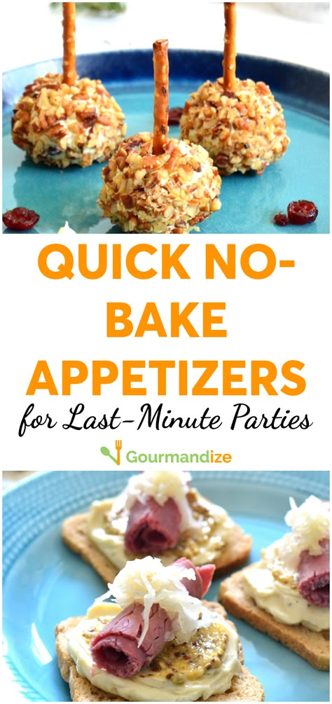 Last-minute entertaining doesn't need to be stressful. Here are 40 no-bake appetizers to keep your guests happy and your blood pressure down!  #nobakeappetizers #appetizers #nobake #easyappetizers #quickappetizers #fastappetizers #quicknobakeappetizers #fingerfoods #partyfoods #partyfoodrecipes #bestpartyfoods #bestappetizers Prom Appetizers, Bake Appetizers, Recipes For Seniors, Finger Food For Party, Psych Party, Snacks For A Crowd, Inexpensive Appetizers, Quick Easy Appetizers, Fall Appetizers Easy