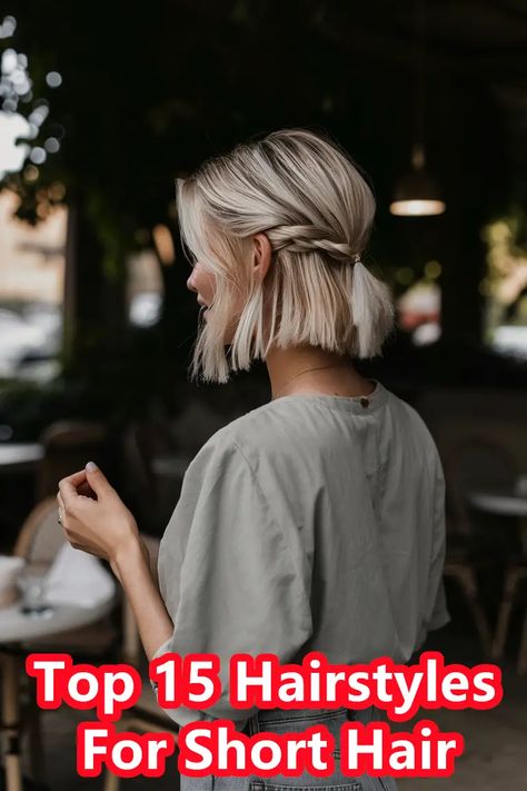 Discover these quick and easy hairstyles for short hair that are both simple and chic. These effortless and stylish looks are perfect for any occasion. #hairstylesforshorthair #shorthairhairstyle Zambian Wedding, Haircuts Wavy, Hairstyles French, Short Hair Dos, Braid Crown, Hair Layered, Short Hair Up, Tattoo Vector, Bangs Short