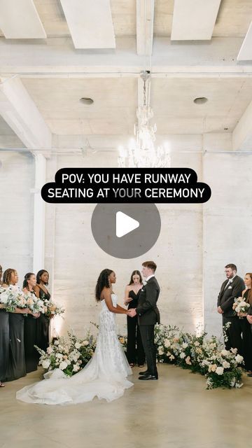 Green Wedding Shoes | Jen on Instagram: "Would you do this at your wedding?   We love all the unique ceremony seating ideas we have been seeing! This idea is one of our faves since neither the photographer or videographer are in the way of the guests’ view – and if your guests need to take a photo, that phone in the aisle isn’t ruining YOUR photos! Win Win!   👉🏼 Save this for your future wedding inspo and if you are looking for more ways to get creative with your wedding ceremony seating, we got you! Check this post out: https://greenweddingshoes.com/how-to-get-creative-with-your-wedding-ceremony-seating/ (or direct link in bio)  Reel + cover photo thanks to @hopeherphotography  #weddingideas #weddinginspo #weddingceremony #weddingtips" Round Wedding Ceremony Seating, Wedding Party Sitting During Ceremony, Unique Wedding Ceremony Seating, Runway Ceremony Seating, Wedding Ceremony Seating Arrangement, Circular Wedding Ceremony, Ceremony Seating Ideas, Wedding Ceremony Seating, Reel Cover