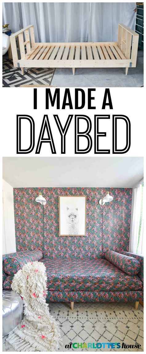 Pallet Daybed Diy, Daybed Diy, Queen Daybed, Diy Upholstered Headboard, Daybed Couch, Full Daybed, Pallet Daybed, Daybed Room, Daybed Headboard