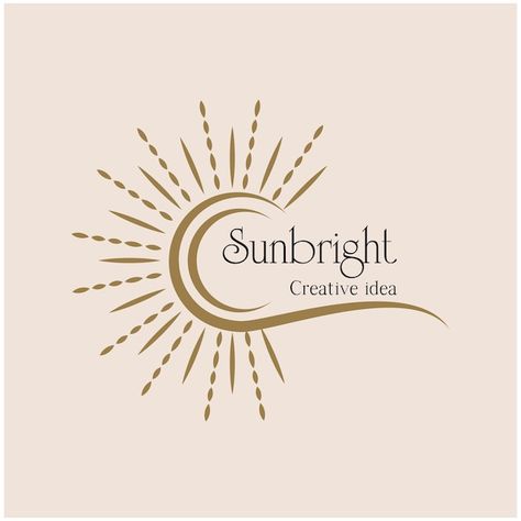 Vector sunbright sunshine sunlight icon ... | Premium Vector #Freepik #vector #alchemy #astrology #astrology-logo #esoteric Sun Logos Ideas, Sun And Moon Logo Design, Sunshine Logo Design Inspiration, Astrologer Logo, Graphic Studio Logo, Beachy Logo Design, Sun Logo Ideas, Sunshine Logo Design, Sun Logo Design Ideas