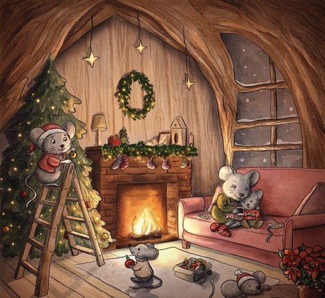 Halloween Facts, Storybook Art, About Halloween, Winter Illustration, Cosy Christmas, Christmas Feeling, Christmas Mouse, Fairytale Art, Christmas Drawing