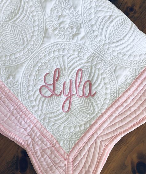 Personalized Baby Quilts Embroidered Names, Name Quilt, Monogrammed Baby Quilt, Baby Heirloom, Personalized Baby Quilt, Pink Nursery Decor, Keepsake Quilting, Heirloom Quilt, Quilted Gifts