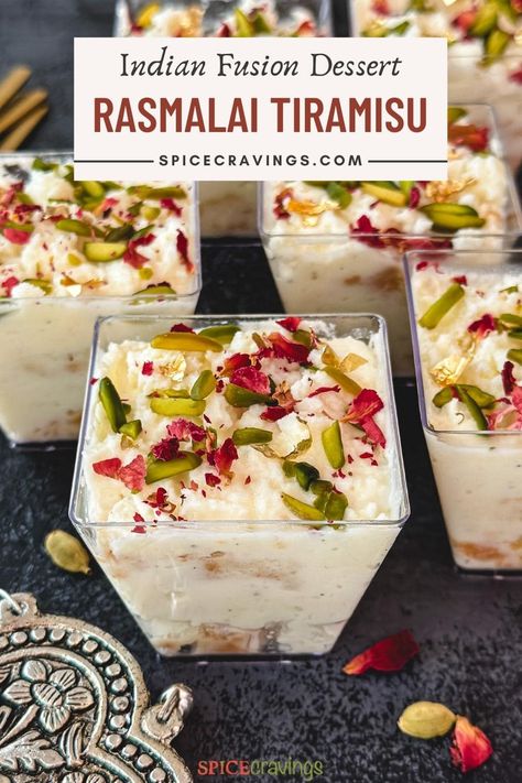 Indian Fusion Appetizers, Rasmalai Mousse, Party Desserts For A Crowd, Gulab Jaman, Pakistani Sweets, Canadian Baking, Diwali Mithai, Tiramisu Recipes, Pakistani Desserts