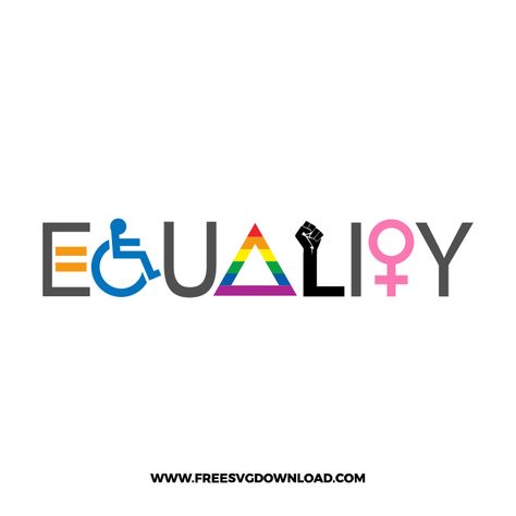 Equality Drawing, Equality Illustration, Gender Lgbtq, Equality Tattoos, Social Equality, Women Svg, Human Relations, Pride Svg, Slogan Design