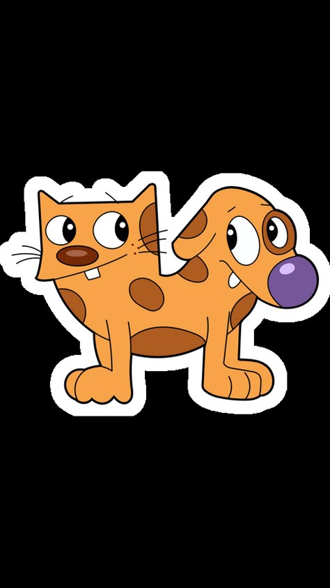 Nickalodian Cartoon Characters, Cat Dog Tattoo Cartoon, Catdog Cartoon Drawing, Catdog Cartoon Tattoo, Catdog Nickelodeon, Cat And Dog Cartoon, Cat Dog Cartoon, Cat And Dog Tattoo, Cat And Dog Drawing