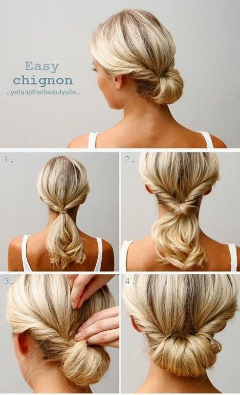 Easy Updo Hairstyles Tutorials, Updo Hairstyles Tutorials, 5 Minute Hairstyles, Diy Wedding Hair, Easy Updo Hairstyles, Chignon Hair, Easy Hair Updos, Peinados Fáciles Para Cabello Corto, Low Bun