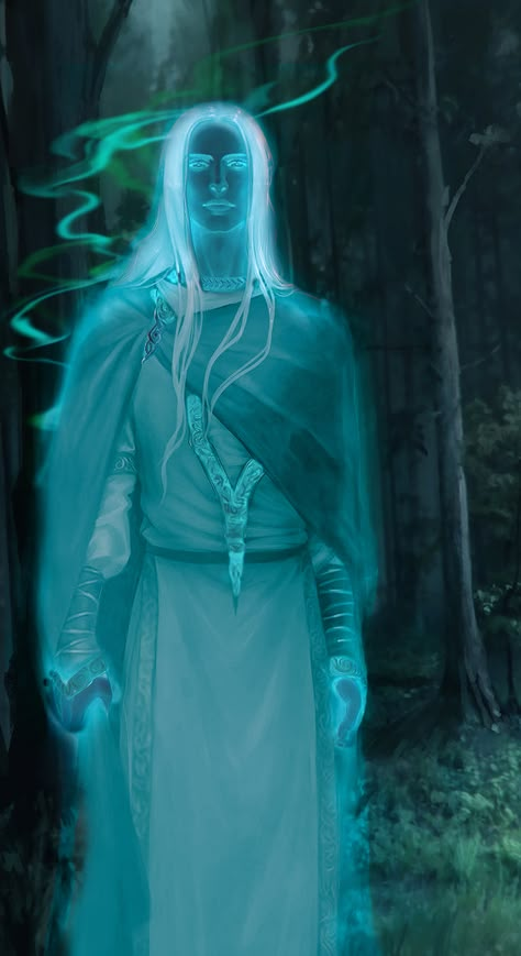 Ghost Fantasy Art Male, Ghost Art Drawing, Dnd Spirit, Waterdeep Dragon Heist, Astral Sea, Dnd Elves, Spirit Ghost, Character Edits, Elf Characters