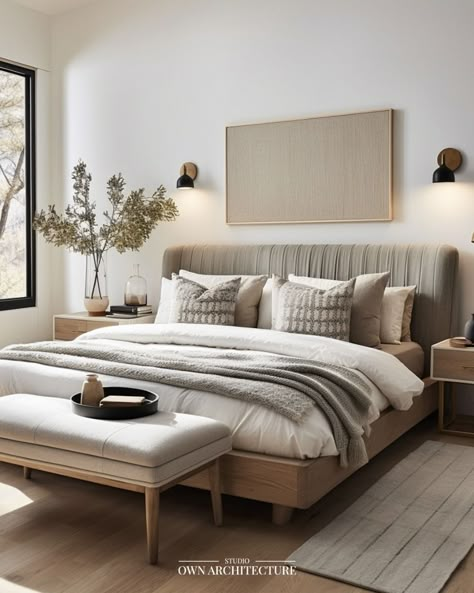 Modern Minimalist Bedroom Luxury, Bedroom Mockup, Organic Modern Bedroom, Bedroom Frames, Natural Palette, Traditional Farmhouse, Town Street, Bedroom Master, Elegant Bedroom