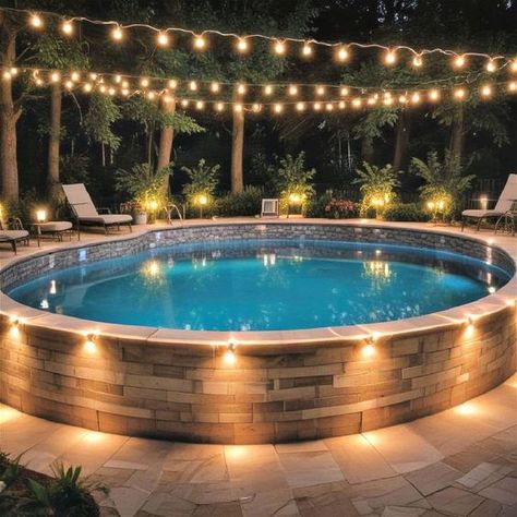 40 Must-See Above-Ground Pool Ideas for Every Backyard Above Ground Pool Hot Tub Combo, Hidden Above Ground Pool Ideas, Swimming Pool And Hot Tub Ideas, Simple Inground Pool Ideas Backyards, Backyard Pool Bar Ideas, Luxury Above Ground Pool Ideas, Small Backyard Above Ground Pool Ideas, Overground Pool Ideas, Half In Ground Pool Ideas