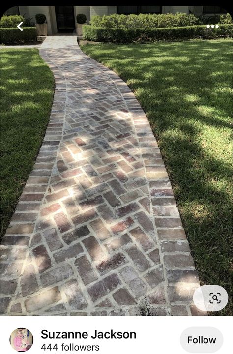 Front Yard Walkway, Brick Sidewalk, Brick Path, Brick Walkway, Garden Tiles, Brick Pattern, Brick Flooring, Brick Patios, Back Garden