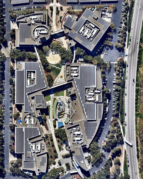 Google Headquarters, Mountain View California, New Urbanism, Aerial Photography Drone, Aerial Photos, Aerial Images, Urban Fabric, Amsterdam City, Urban Architecture