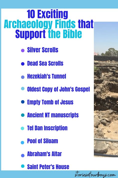 10 Exciting Archaeology Finds that Support the Bible, apologetics that are scientific silver scrolls, dead sea scrolls, hezekiah's tunnel, John's gospel, empty tomb of Jesus, ancient manuscripts, pool of siloam, tel Dan inscription, Abraham's altar, Peter's House, Capernaum, so many more. Archaeological evidence of the Bible Pool Of Siloam, Tomb Of Jesus, Bible Evidence, Ancient Manuscripts, Bible 2, Dead Sea Scrolls, Empty Tomb, Bible History, Classical Conversations