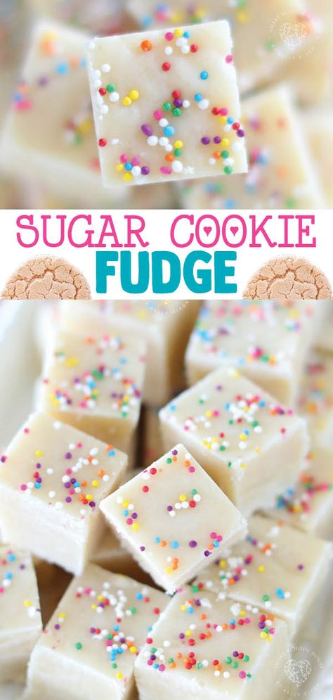 Sugar Cookie Fudge Easy Dinner When You Have No Food, Sugar Cookie Fudge Christmas, Sugar Cookie Christmas Fudge, Cinnamon Roll Fudge, Easy Desserts For Bake Sale, Fun Desserts To Make With Kids, Kids Bake Sale Ideas, Sugar Free Fudge Recipe, Christmas Sugar Cookie Fudge