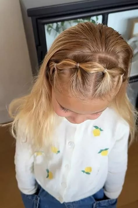 A cute picture day hairstyle idea for school or family photos! This easy bubble braid hairstyle is a perfect half up half down hairstyle. Tap to shop the hair products and tools I used! Picture Day Kids Hairstyles, Toddler Hair Family Pictures, Half Up Hairstyles For Kids, Toddler Hair For Pictures, Toddler Fall Hairstyles, Family Photos Hairstyles, Braid Pigtails Half Up Half Down, Hairstyles With Headbands For Kids, Half Up Half Down Kids Hair