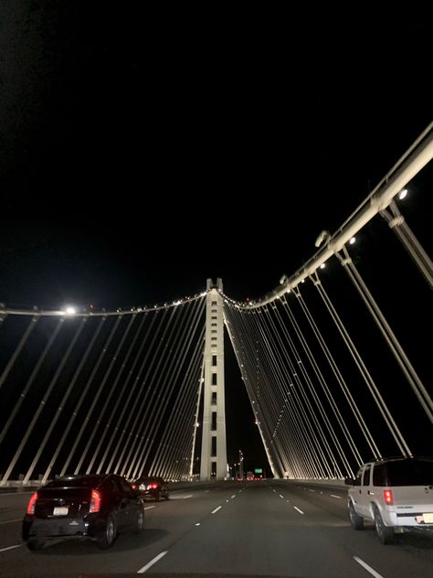 Night San Francisco, Bridge Night, San Francisco At Night, Bay Bridge San Francisco, Airplane Window View, Sao Francisco, San Francisco City, Night Vibes, California Love