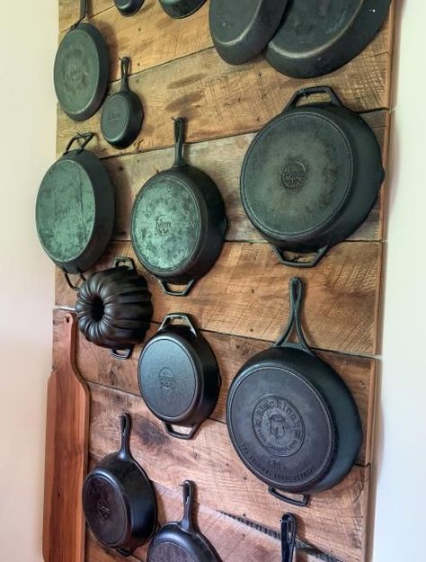 Cast Iron Wall Display, Cast Iron Cookware Display, Cookware Display, Lodge Cookware, Pan Organizer, Cast Iron Decor, Cookware Storage, Pan Storage, Pan Rack