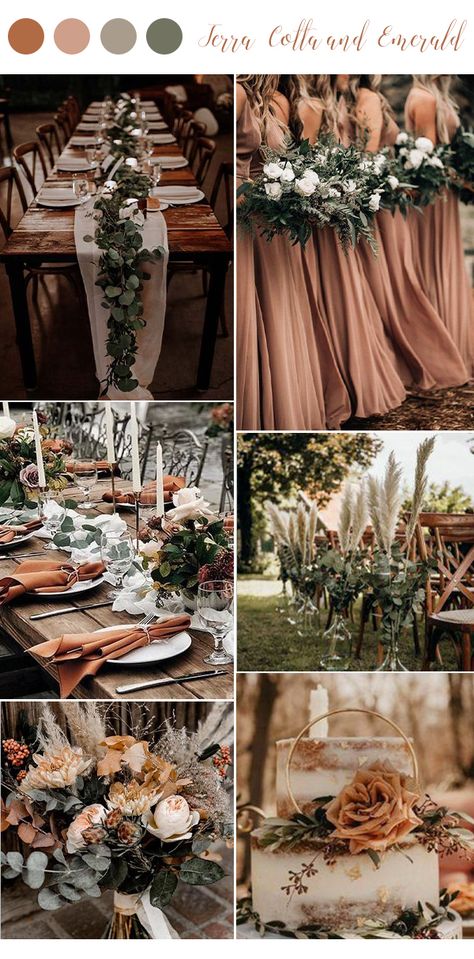 September Wedding Colors, Earth Tone Wedding, Wedding Theme Color Schemes, Fall Wedding Color Schemes, Wedding Color Pallet, Fall Wedding Color Palette, Wedding Themes Fall, Palette Ideas, Brown Wedding