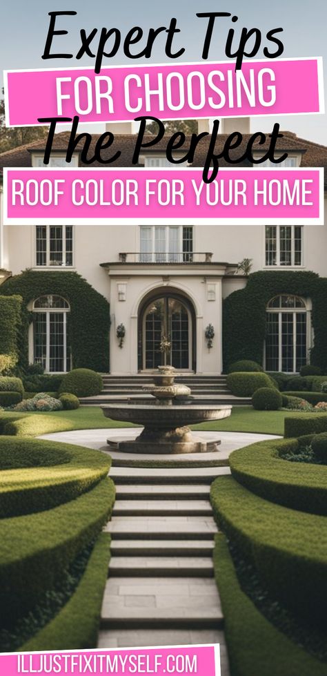 Visual guide showing a palette of roof colors aligned with different house exteriors for ideal color matching. Best Roof Color For Yellow House, Roof Before And After, New Roofing Ideas, Roof Colors How To Choose, Roof Colors For White House, Gutter Colors, Home Is A Person, Roof Renovation, Roof Shingle Colors