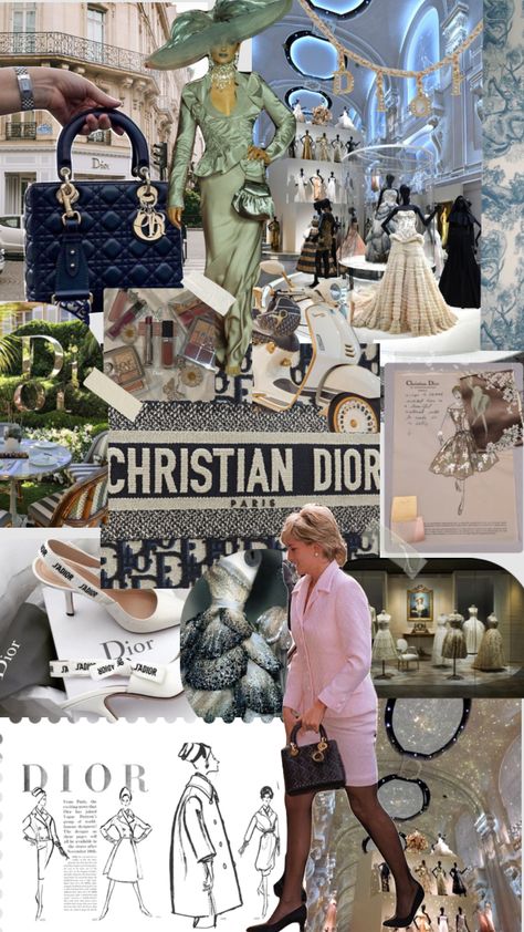 Christian Dior Mood Board, Haute Couture Moodboard, Designer Aesthetic Collage, Vintage Dior Aesthetic, Dior Collage, Vintage Designer Aesthetic, Dior Aesthetic Vintage, Dior Moodboard, Christian Dior Aesthetic